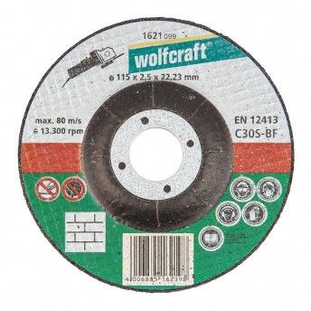 Disco de corte para pedra 115x2,5x22,23mm 1621099 ref 82629 WOLFCRAFT