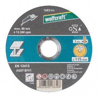 Disco de corte para metal 115x1,0x22,23mm 1683999 ref 82632 WOLFCRAFT