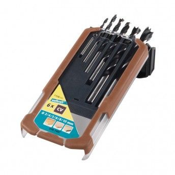 Pack 6 brocas espiral para madeira 7108000 ref 82587 WOLFCRAFT