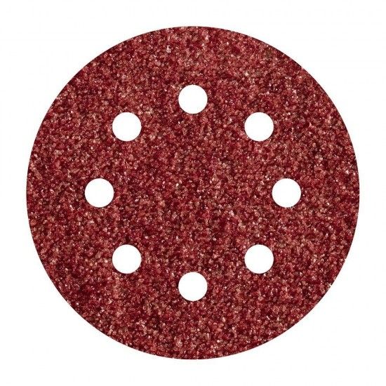Pack 5 lixas adesivas, corindon gro 80 perfuradas 125mm 2070000 ref 82546 WOLFCRAFT