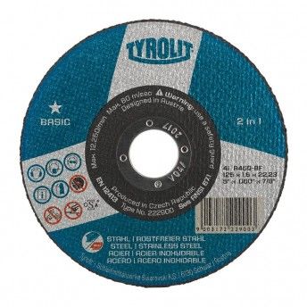 Disco de corte bombeada 42c 115x2,5x22,23 a30q-bfb. ref 82010 TYROLIT