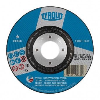 Disco de desbaste 27c 125x6x22,23 a30p-bfb ref 82013 TYROLIT