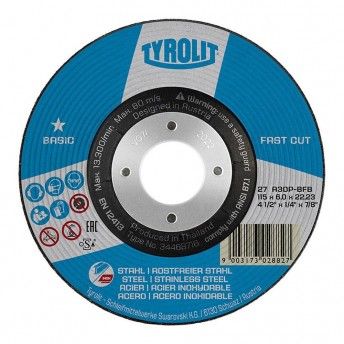 Disco de desbaste 27c 115x6x22,23 a30p-bfb. ref 82005 TYROLIT