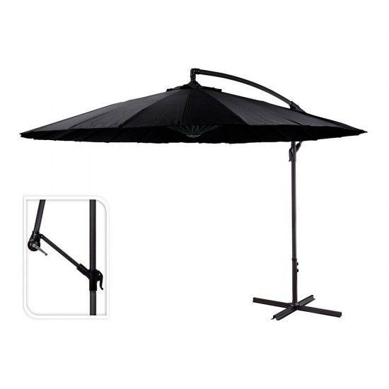 Chapu-de-sol excntrico altura mxima 3m 300cm cor: preto ref 81910 AMBIANCE
