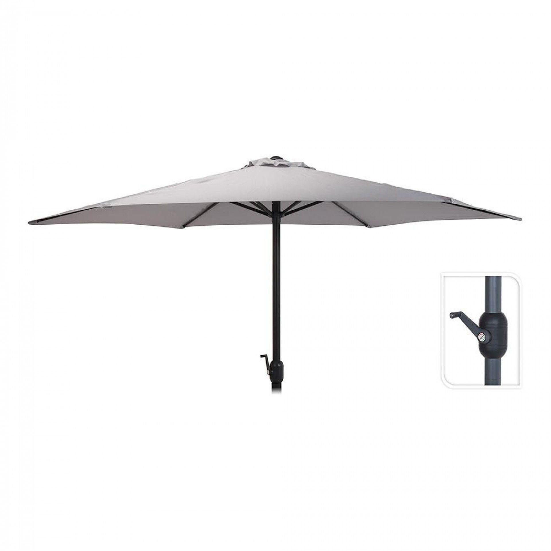 Chapéu-de-sol ø300cm altura máxima 248cm cor: cinza claro refª 81916 NULL