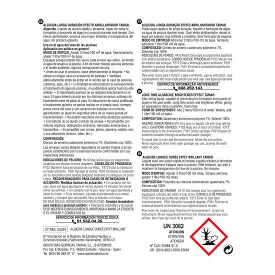 ALGICIDA P/PISCINAS EFEITO ABRILHANTADOR ALGICIDA P/PISCINAS EFEITO ABRILHANTADOR