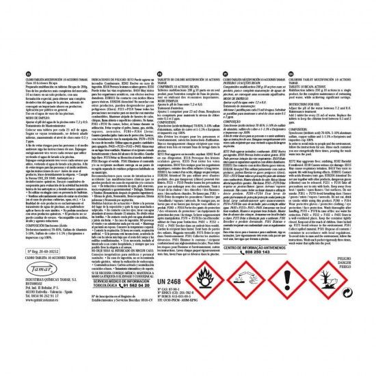 Cloro 10 ações pastilha 5kg fusão refª 81708 TAMAR Cloro 10 ações pastilha 5kg fusão refª 81708 TAMAR