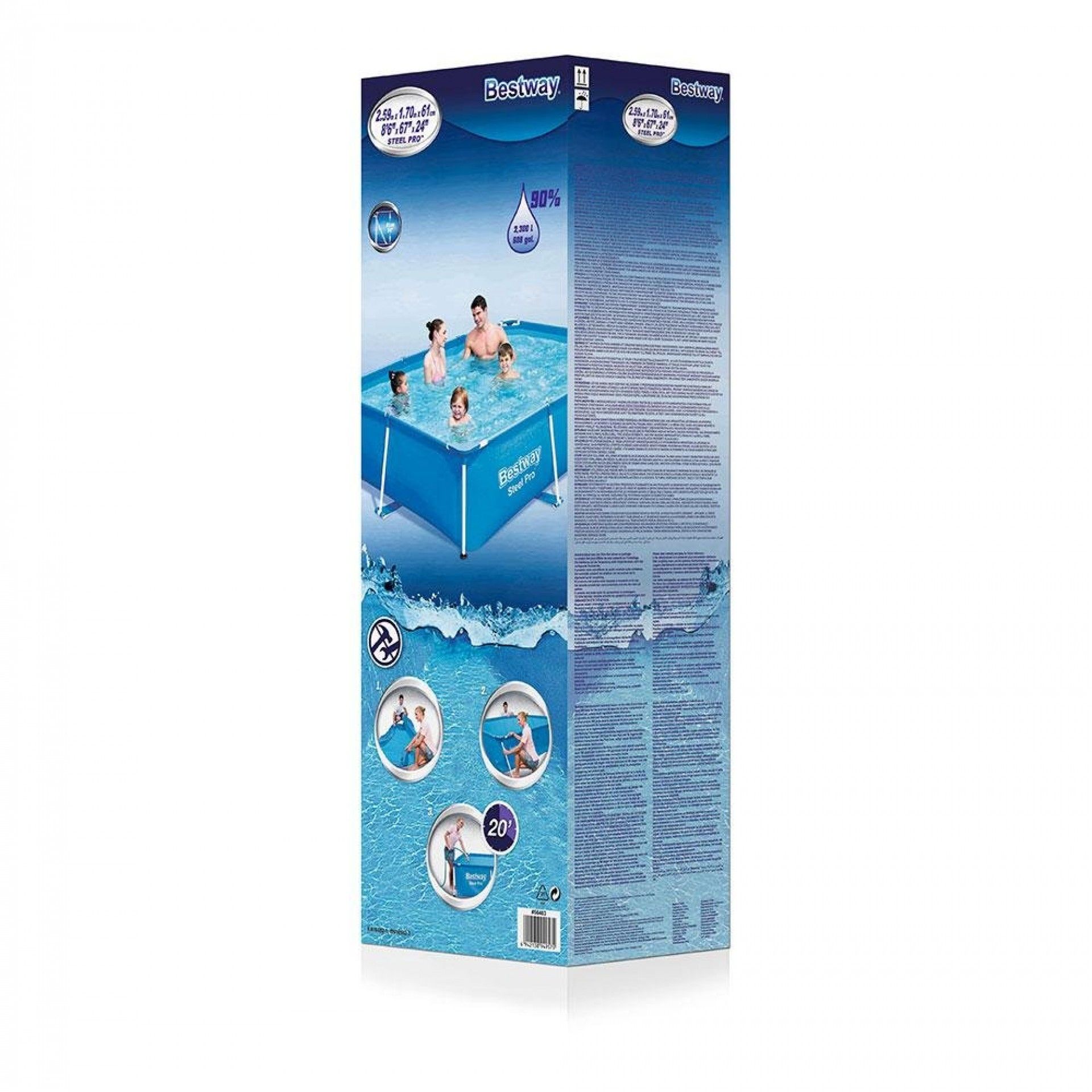 Piscina pool frame 259x170x61cm pvc 56403b refª 81163 BESTWAY