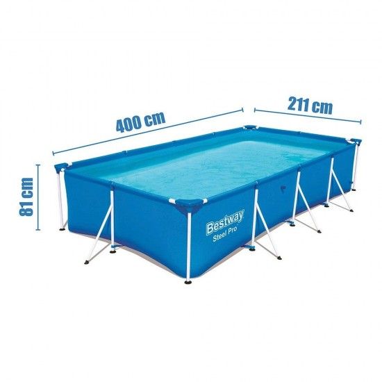 Piscina pool frame 400x211x81cm pvc 56405cb refª 81162 BESTWAY Piscina pool frame 400x211x81cm pvc 56405cb refª 81162 BESTWAY