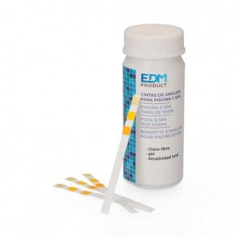 Cloro - ph - teste de alcalinidade fitas reativas 50unid.. ref 81011 EDM