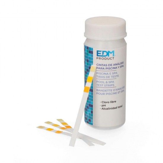 Cloro - ph - teste de alcalinidade fitas reativas 50unid.. ref 81011 EDM