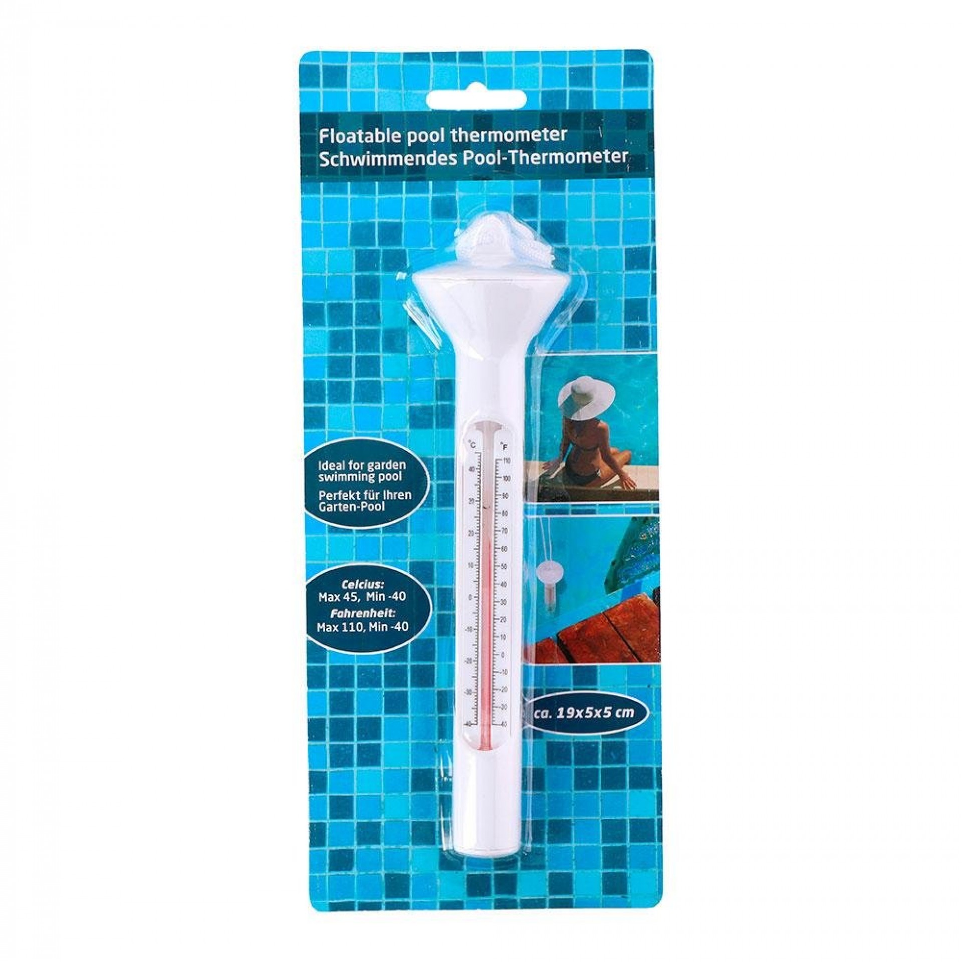 Termômetro de piscina. flutuando. ø5x19cm edm refª 81005 NULL