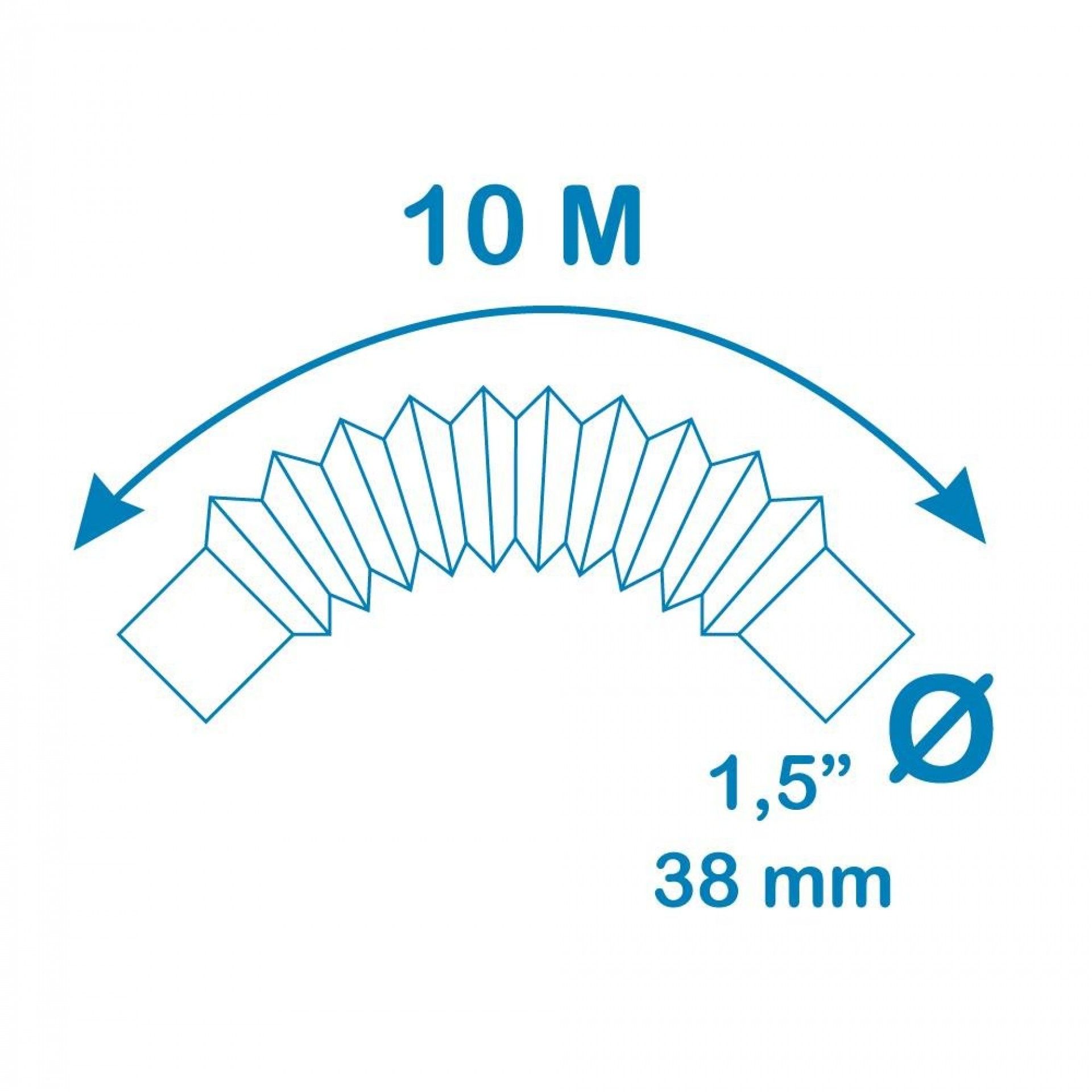 Mangueira autoflutuante ø3,8cm 10m cor azul pe refª 81017 EDM