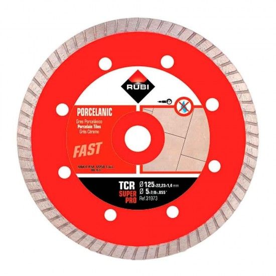Disco de diamante tcr 125mm superpro r31973 ref 79662 RUBI