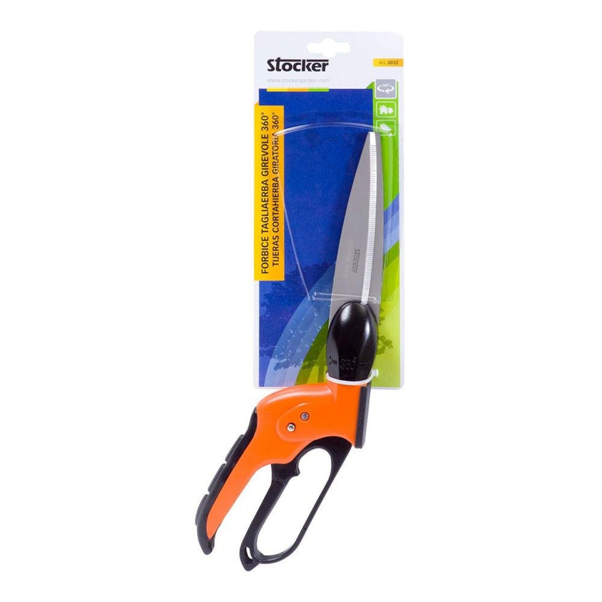 Tesoura apara-relva giratória 360° comprimento: 34cm refª 79023 STOCKER