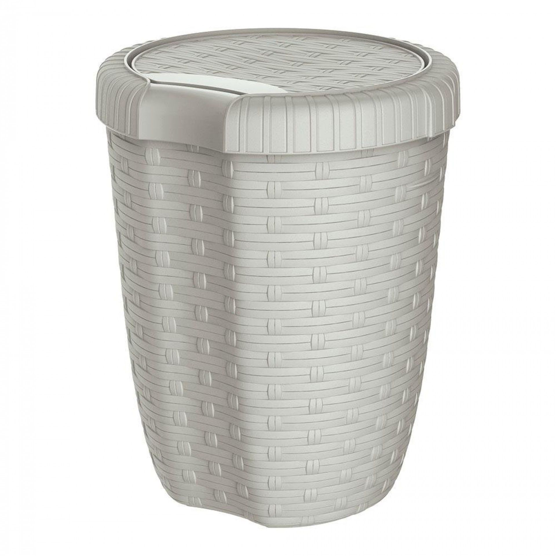 Balde com tampa 8l ø23x29cm (altura) cor creme imitação vime/rattan refª 77858 MONDEX