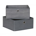 Lote de 2 caixas de organização 28x28x13cm tecido sem tecer refª 77853 MONDEX Lote de 2 caixas de organização 28x28x13cm tecido sem tecer refª 77853 MONDEX