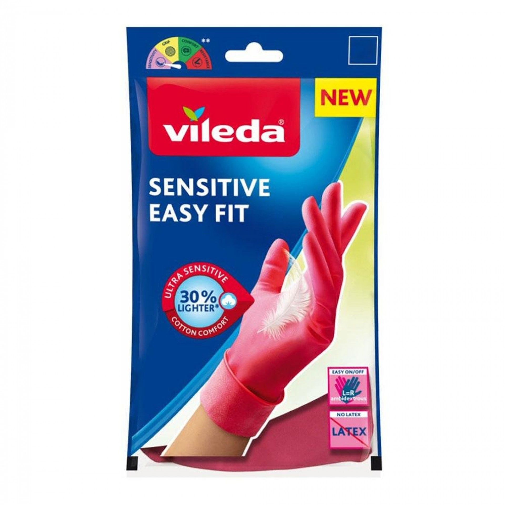 Luvas sensitive easy fit m 168412 refª 77583 VILEDA