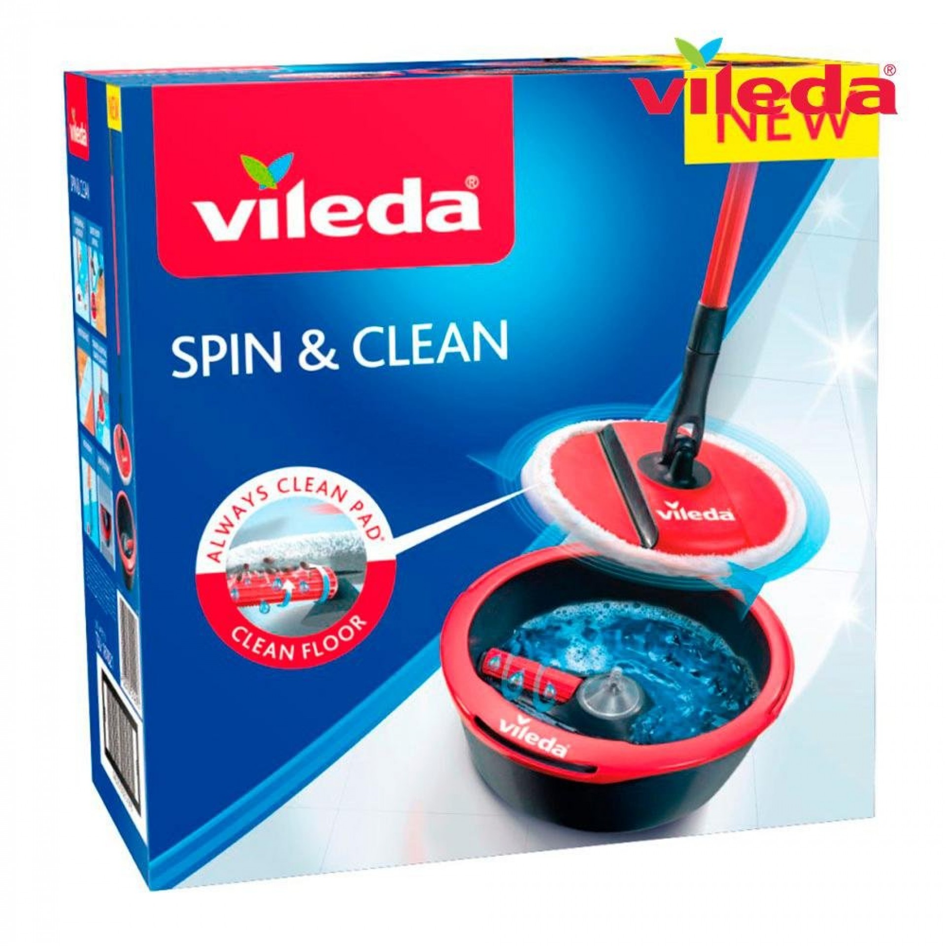 Esfregona giratória spin & clean 161821 refª 77578 VILEDA