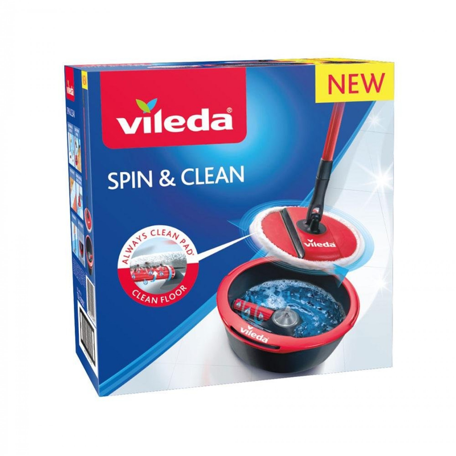 Esfregona giratória spin & clean 161821 refª 77578 VILEDA