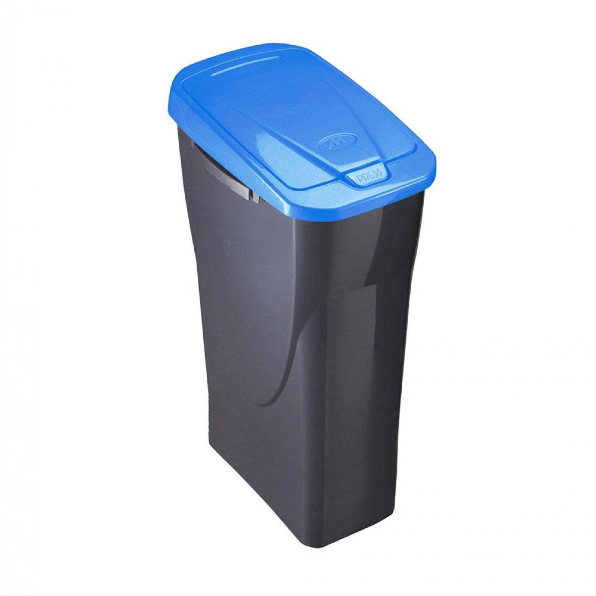Balde de 15 litros ecobin com tampa preta/azul 21,5x31x42cm refª 77317 MONDEX