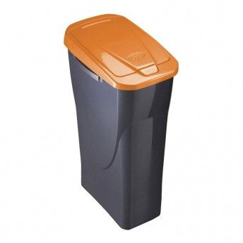 Balde de 15 litros ecobin com tampa preta/laranja 20x31x42cm ref 77315 MONDEX