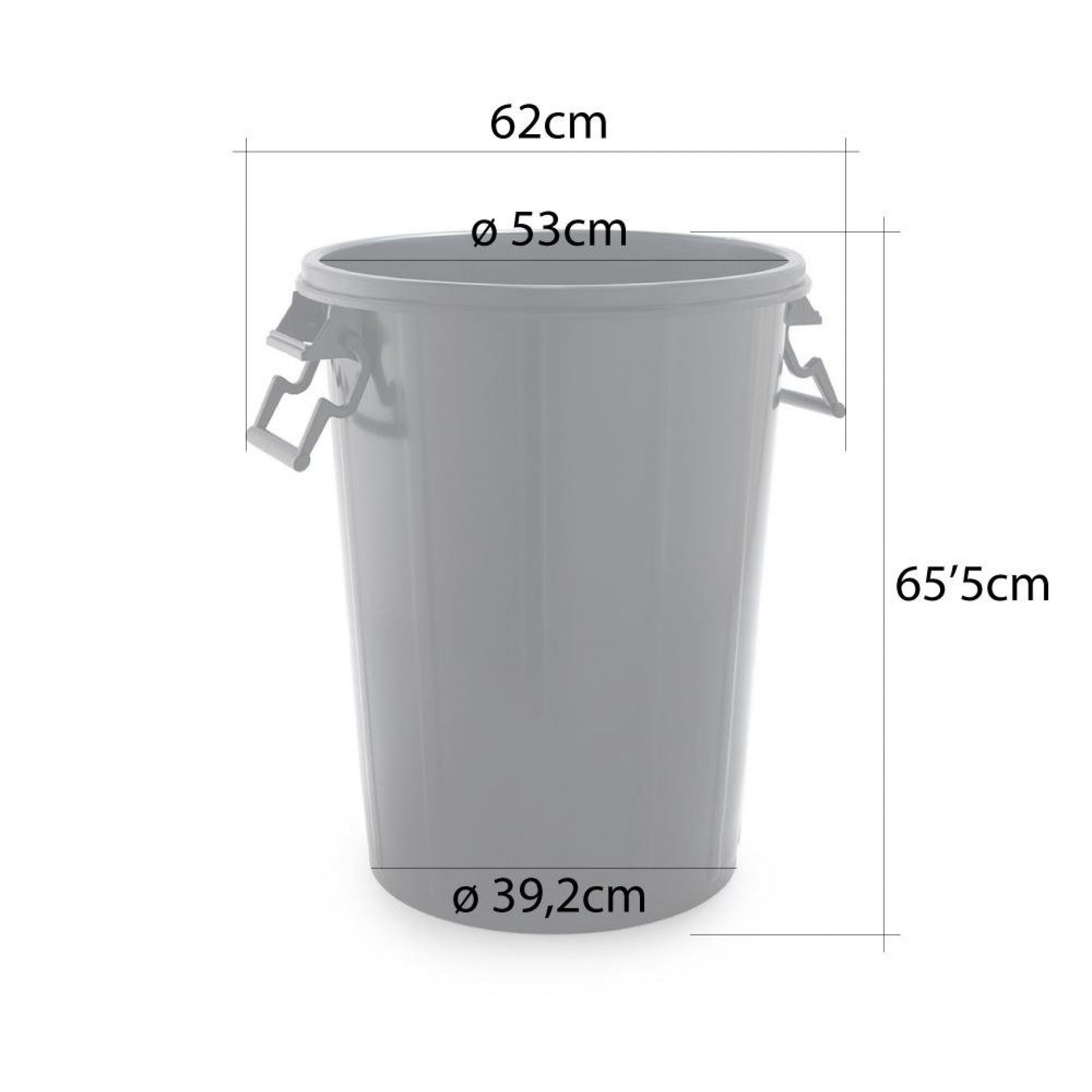 Baldo do lixo cor preta de 100 litros sem tampa refª 77287 SP BERNER