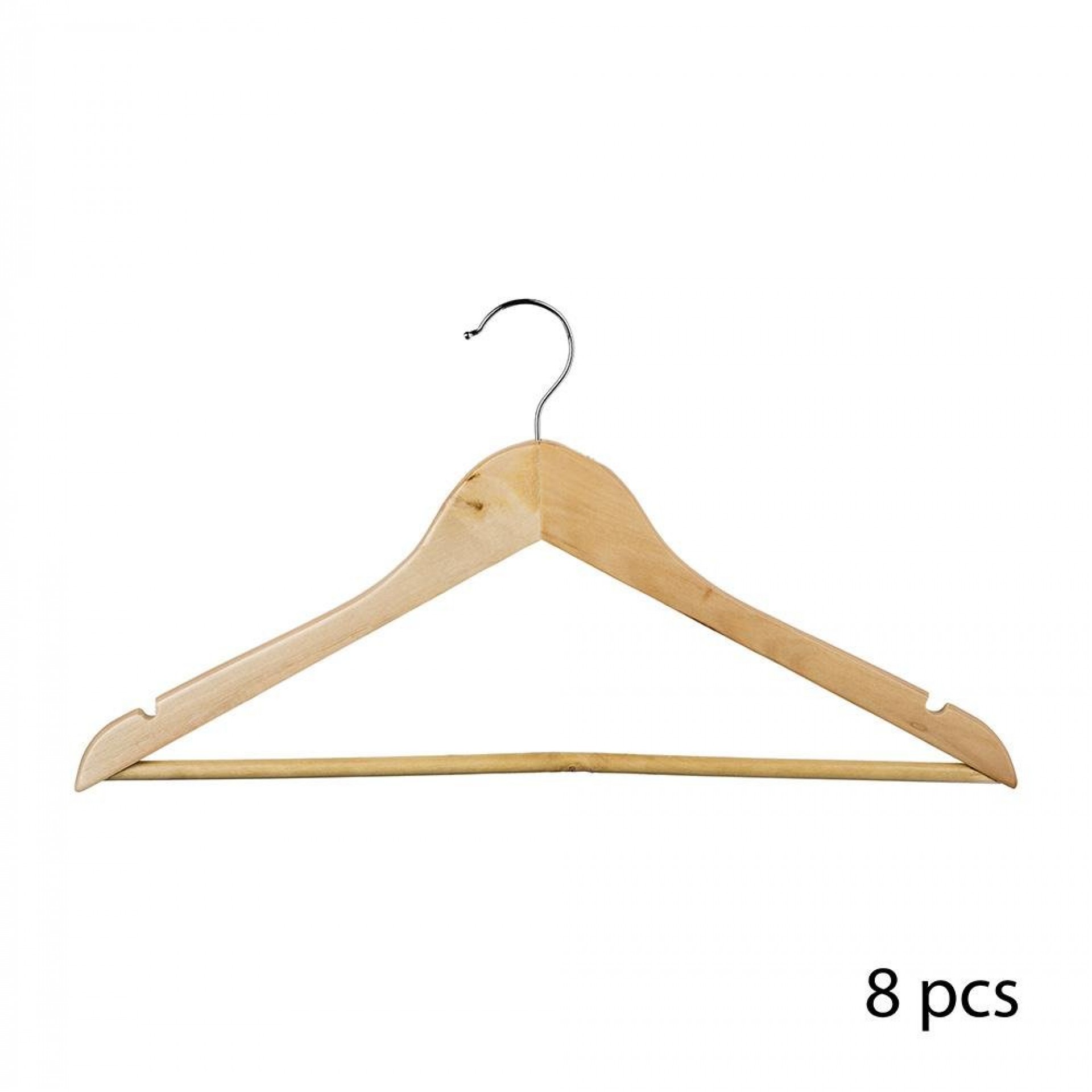 Pack 8 cabide madeira 45x23cm refª 77243 5FIVE