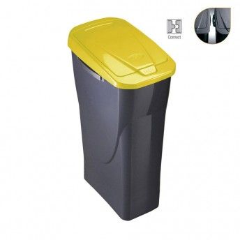 Balde de 25 litros ecobin com tampa de cor amarelo 21,5x36x51cm ref 77227 MONDEX