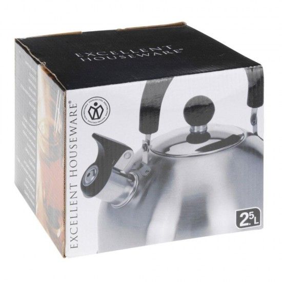 Chaleira clássica inoxidavel 2,5l ø19x12cm refª 76906 EXCELLENT HOUSEWARE Chaleira clássica inoxidavel 2,5l ø19x12cm refª 76906 EXCELLENT HOUSEWARE