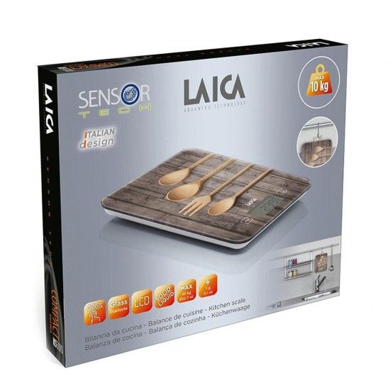 Balan�a eletr�nica de cozinha ks5010 colheres modelo de madeira 10kg ks5010 ref� 76599 LAICA