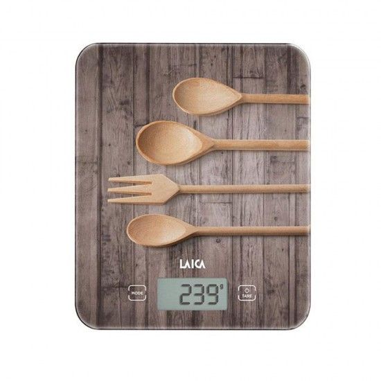 Balan�a eletr�nica de cozinha ks5010 colheres modelo de madeira 10kg ks5010 ref� 76599 LAICA