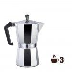 Cafeteira de alumínio de 3 chávenas refª 76121 GOURMET KITCHEN Cafeteira de alumínio de 3 chávenas refª 76121 GOURMET KITCHEN