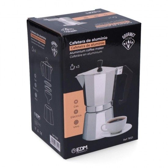 Cafeteira de alum�nio de 3 ch�venas ref� 76121 GOURMET KITCHEN