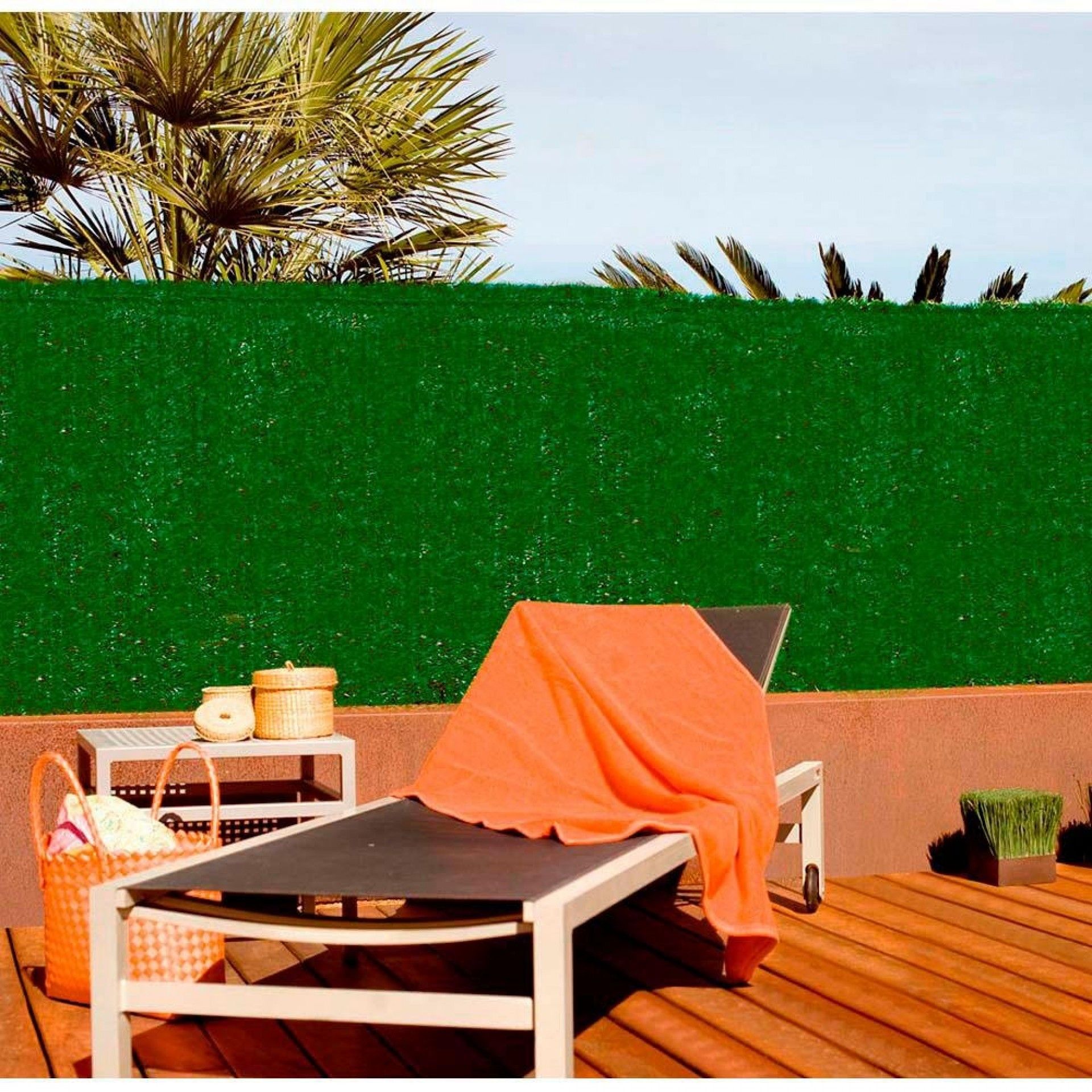 Sebe artificial mista. com chapas de pvc 1x3m cor verde refª 75822 FAURA