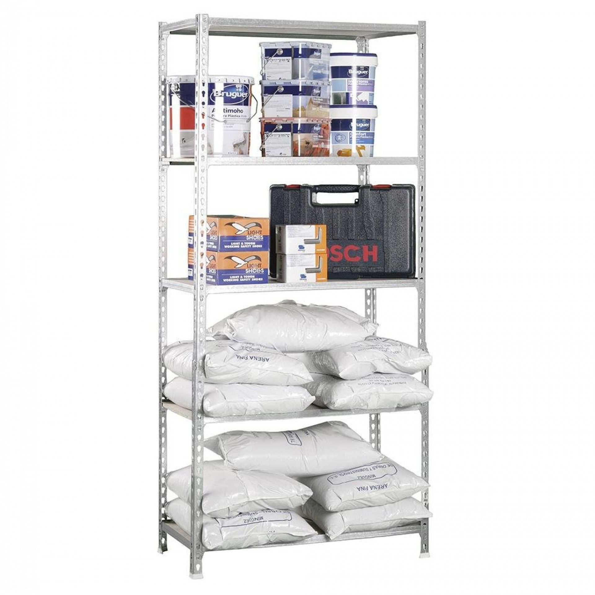 Estante madeir 167.4x71x31cm 5e galva/madeira 75kg refª 75768 SIMON RACK