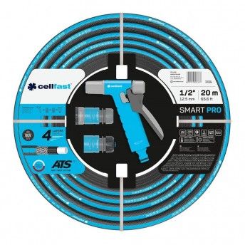 Kit mangueira para rega smart pro ats de 12,5mm x 20m com conexes e pistola ref 75714 CELLFAST