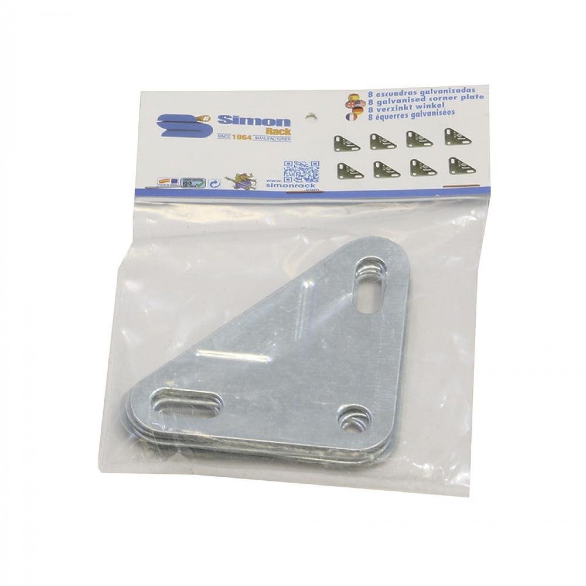 Saco com 8 esquadros galvanizados. refª 75719 SIMON RACK