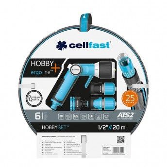 Kit mangueira para rega hobby ats2 de 12,5mmx20m com conectores e pistola ref 75614 CELLFAST