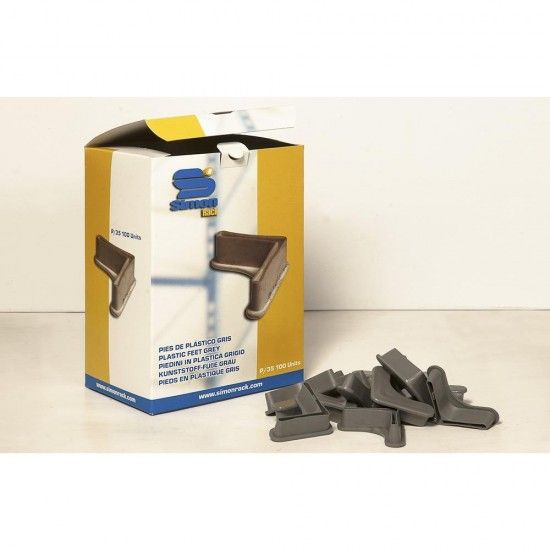 Caixa com 100 p�s p/40 cinzento. ref� 75438 SIMON RACK