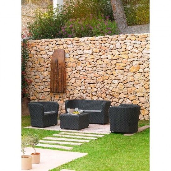Conjunto jardim/terraço de 2 cadeirões+1 sofá+1 mesa. cadeirão: 79,3x68,1x70,7cm sofá: 137x68,2x70,6 Conjunto jardim/terraço de 2 cadeirões+1 sofá+1 mesa. cadeirão: 79,3x68,1x70,7cm sofá: 137x68,2x70,6