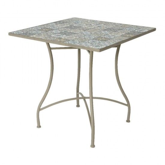 Mesa metal/mosaico cor: castanho 78x78x77cm modelo bistro para exterior ref 75393 NULL