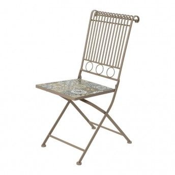 Cadeira metlica/mosaico cor: castanho 45x38x90cm modelo bistro para exterior ref 75391 NULL