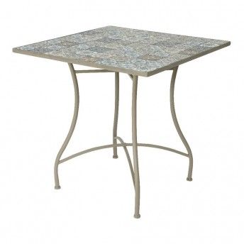 Mesa metal/mosaico cor: castanho 78x78x77cm modelo bistro para exterior ref 75393 NULL