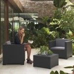 Conjunto jardim/terrao de 2 cadeires+1 mesa. diva tete grafit ref 75380 SP BERNER