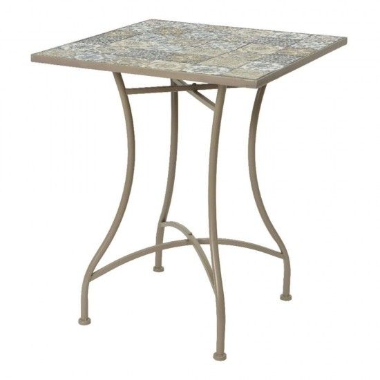 Mesa metal/mosaico cor: castanho 58x58x72cm modelo bistro para exterior ref 75392 NULL