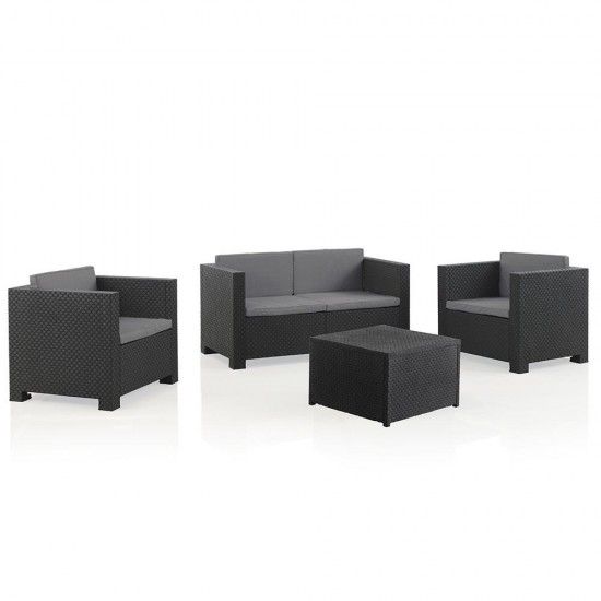 Conjunto jardim/terrao de 2 cadeires+1 sof+1 mesa auxiliar. diva tropea grafit ref 75379 SP BERN