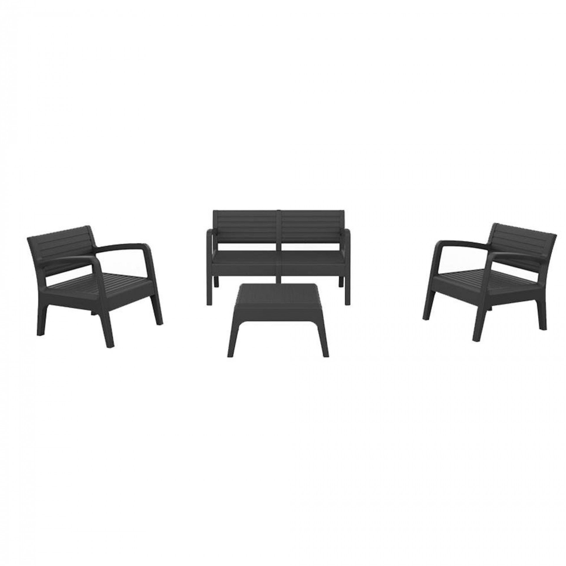 Conjunto jardim/terraço de 2 cadeirões+1 sofá+1 mesa auxiliar. cadeirão: 72x66x63,5cm sofá: 120x48x6