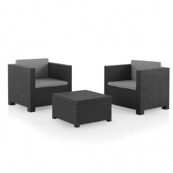 Conjunto jardim/terrao de 2 cadeires+1 mesa. diva tete grafit ref 75380 SP BERNER