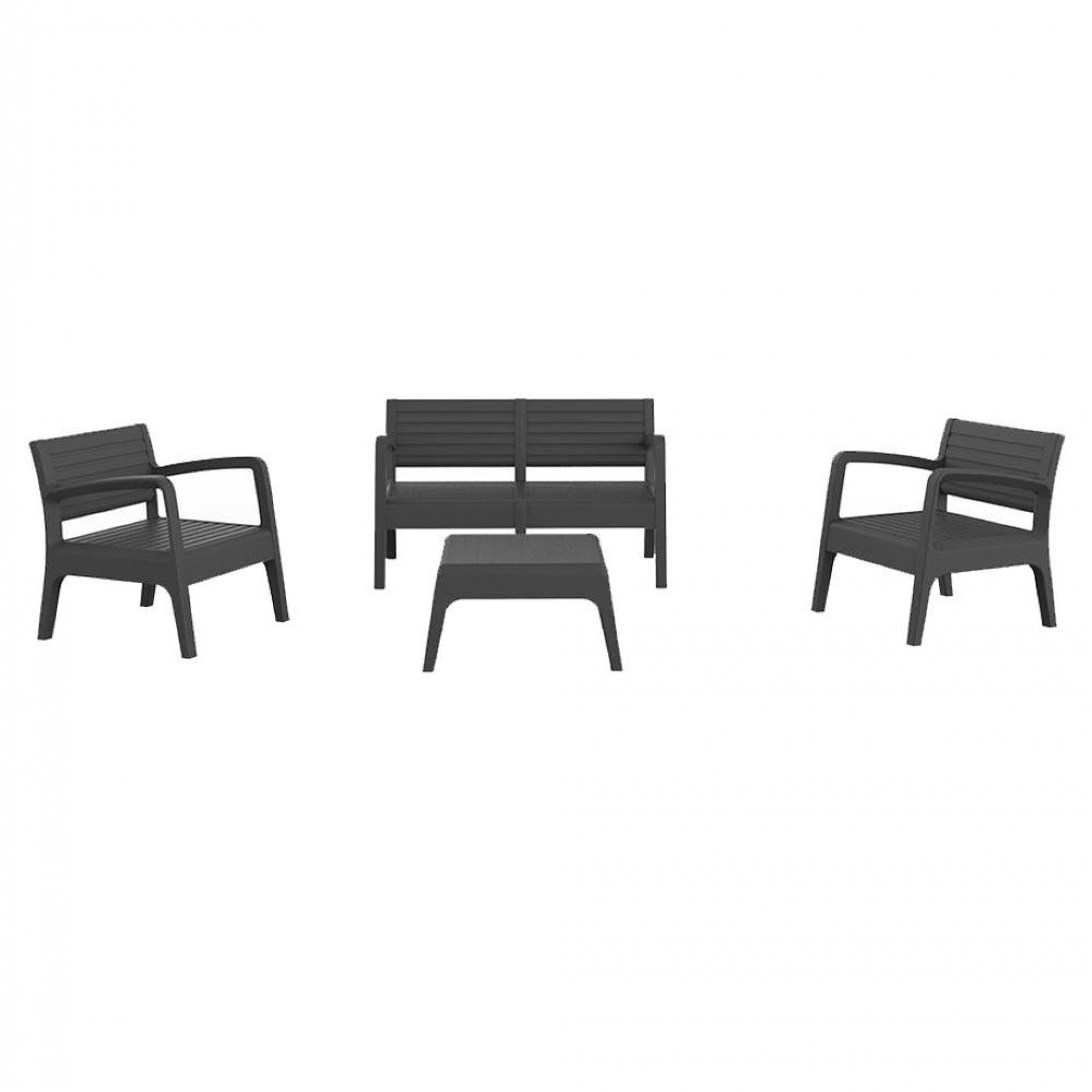 Conjunto jardim/terraço de 2 cadeirões+1 sofá+1 mesa auxiliar. cadeirão: 72x66x63,5cm sofá: 120x48x6